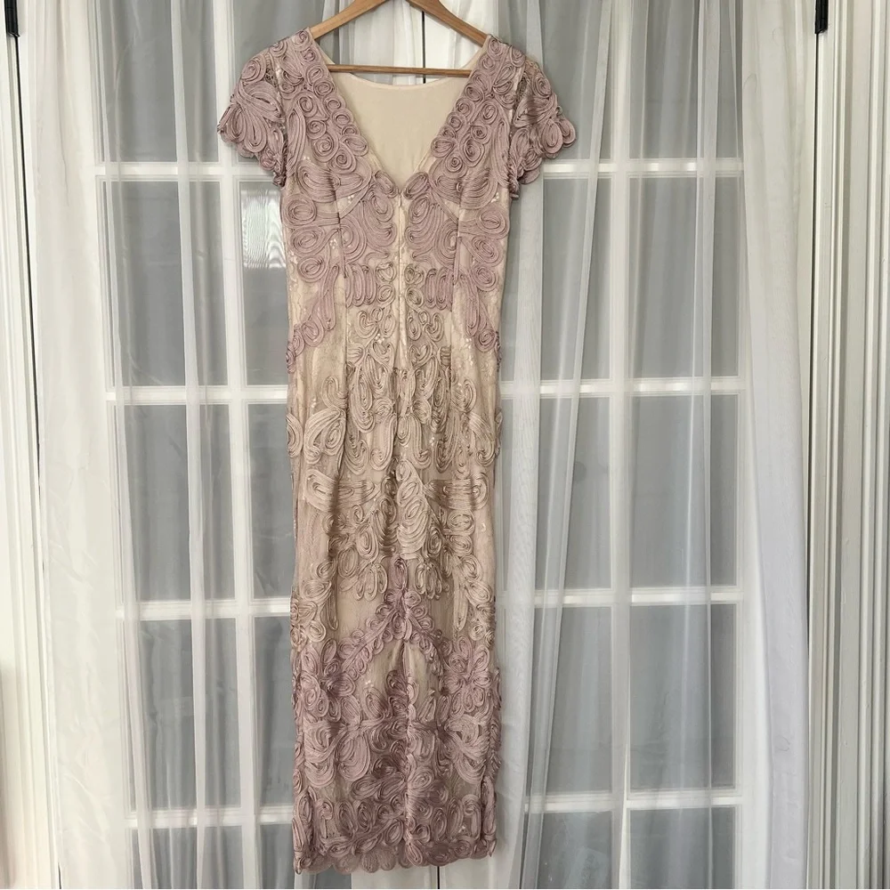 Anthropologie BHLDN JS Collection Soutache Santiago Dress Pink Mauve Sz 4 - Picture 4 of 11